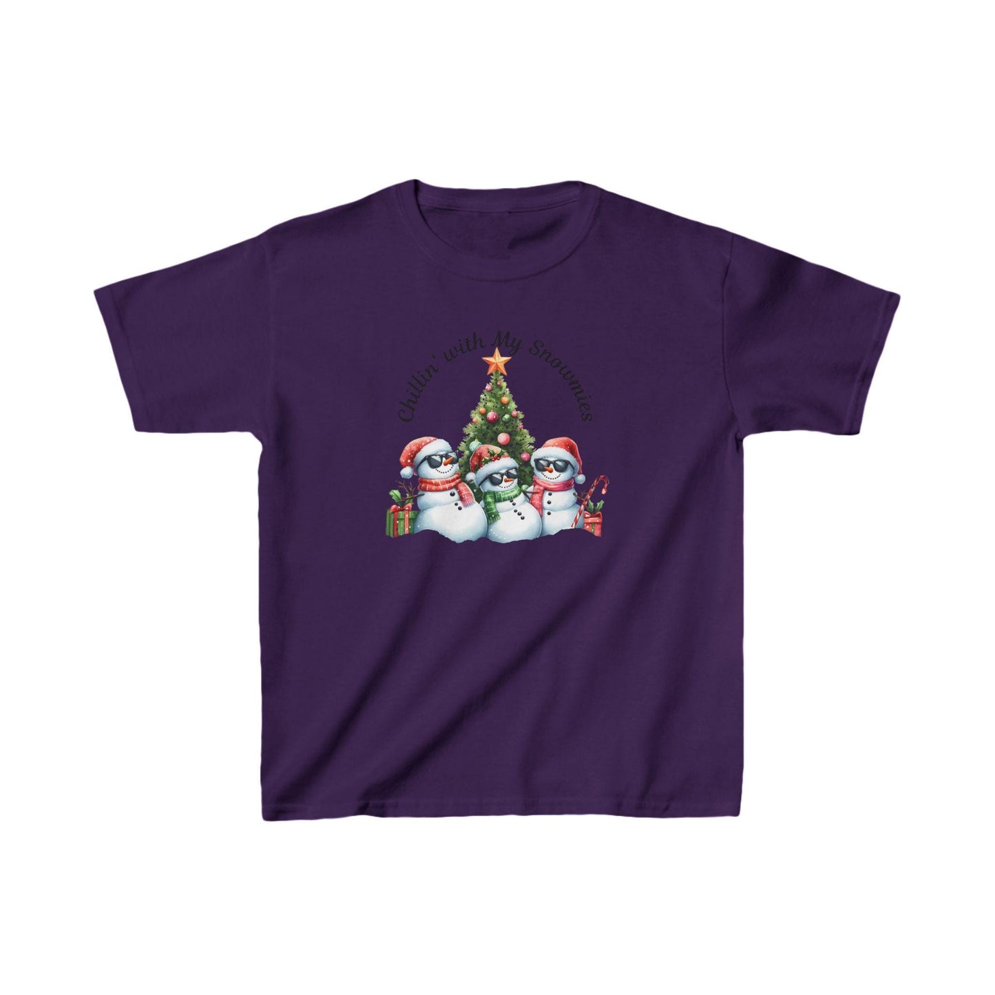 Christmas Kids Tee, Chilling with my Snowmies Shirt, Holiday Youth T-Shirt, Snowman Children's Top, Festive Toddler Clothing, Winter Kid's