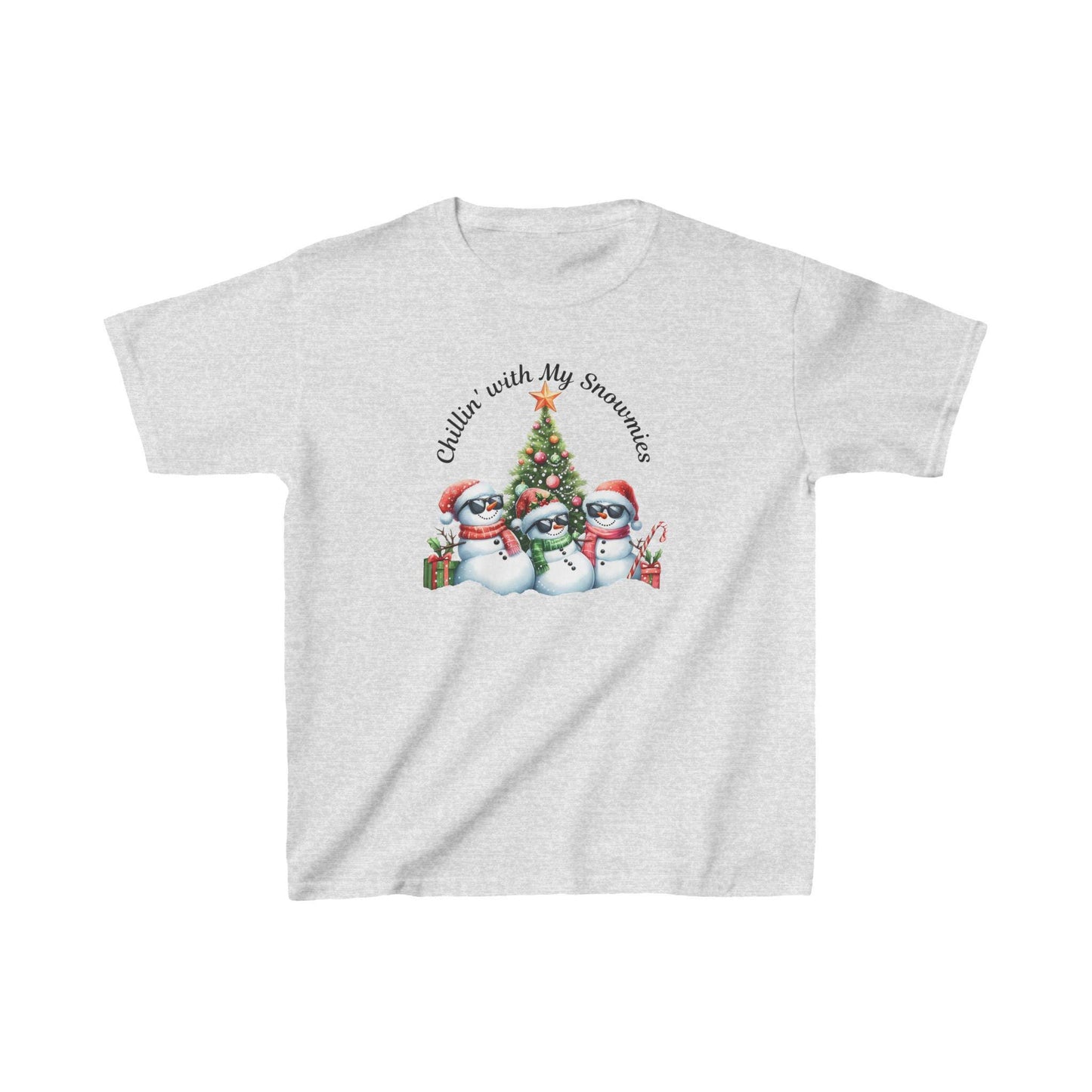 Christmas Kids Tee, Chilling with my Snowmies Shirt, Holiday Youth T-Shirt, Snowman Children's Top, Festive Toddler Clothing, Winter Kid's