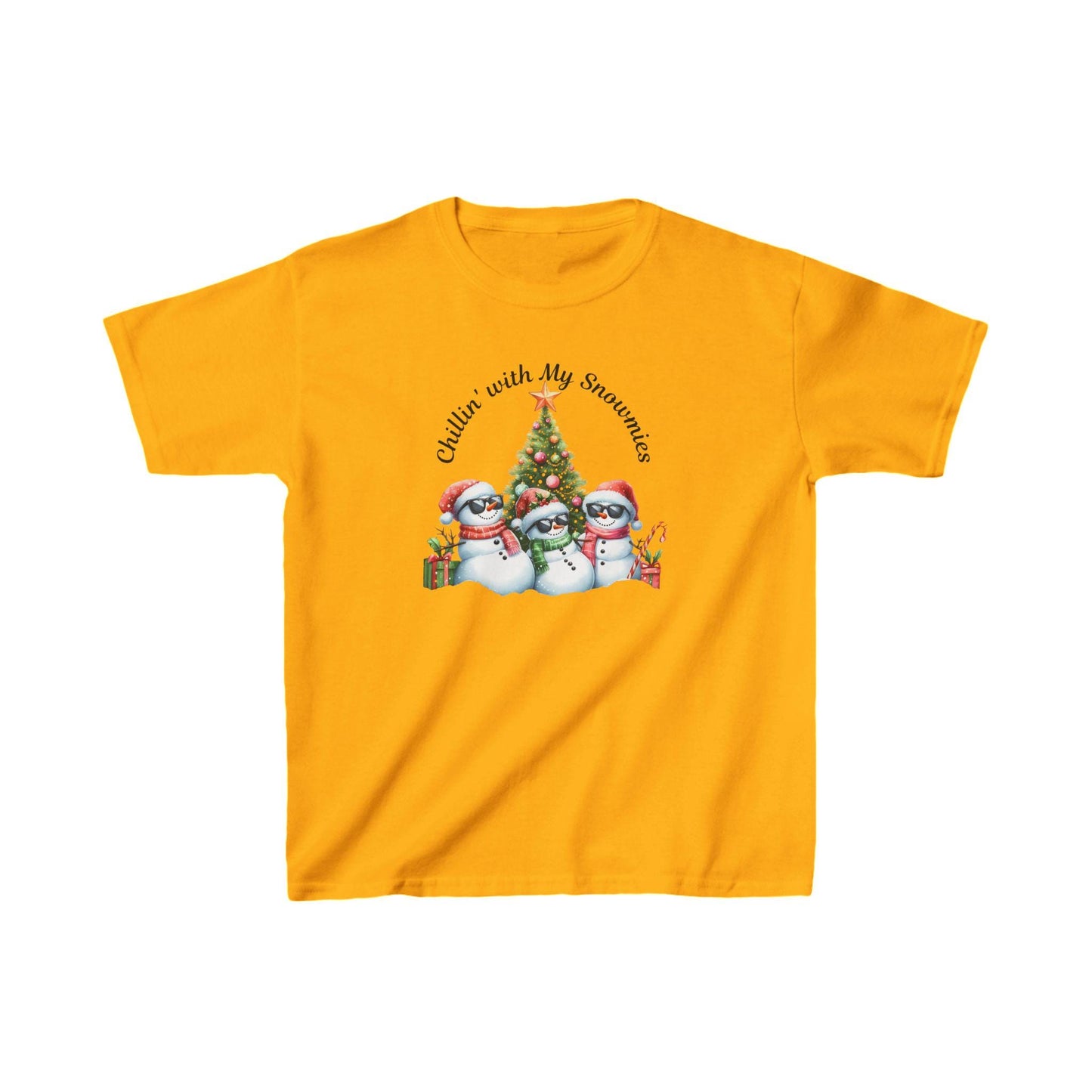 Christmas Kids Tee, Chilling with my Snowmies Shirt, Holiday Youth T-Shirt, Snowman Children's Top, Festive Toddler Clothing, Winter Kid's