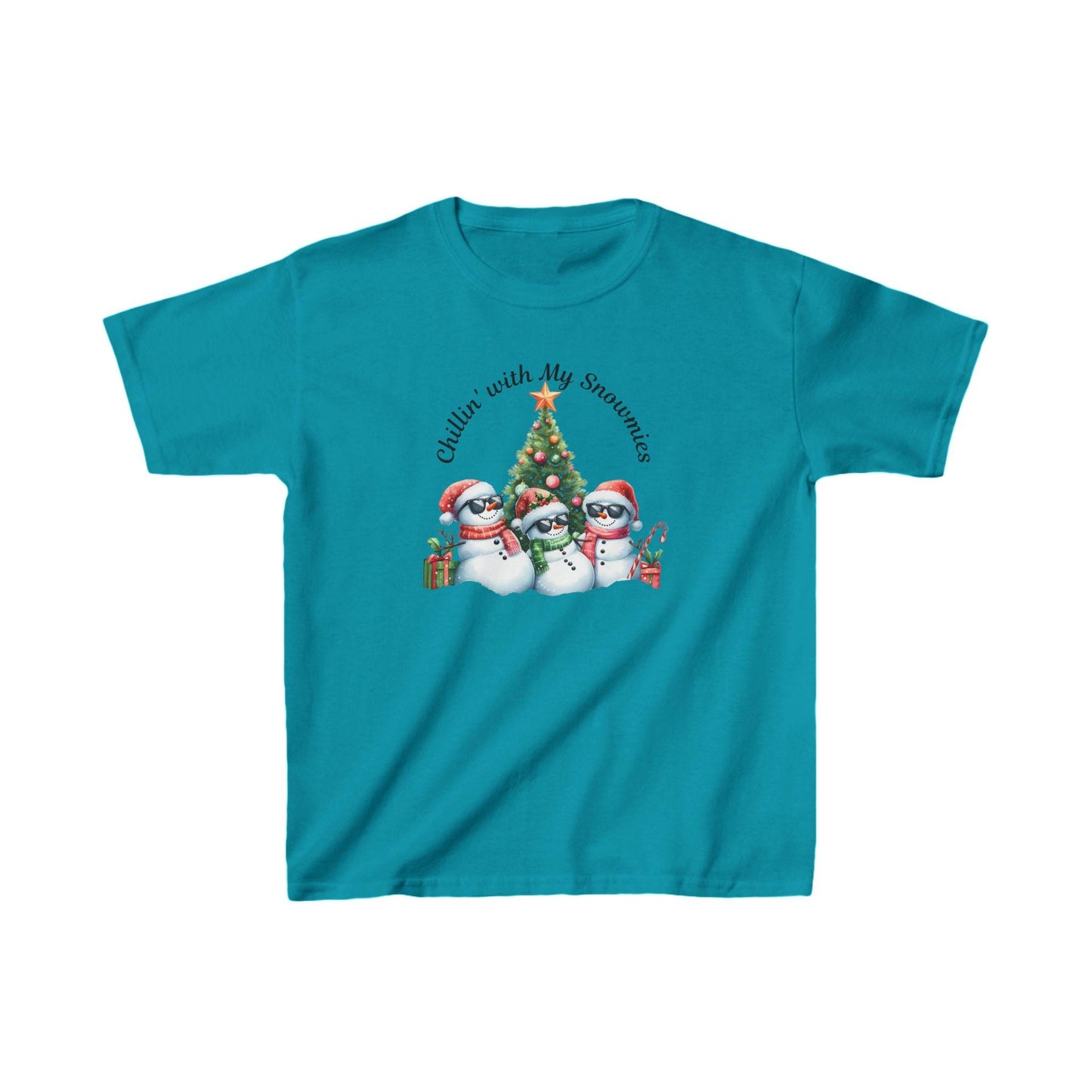 Christmas Kids Tee, Chilling with my Snowmies Shirt, Holiday Youth T-Shirt, Snowman Children's Top, Festive Toddler Clothing, Winter Kid's