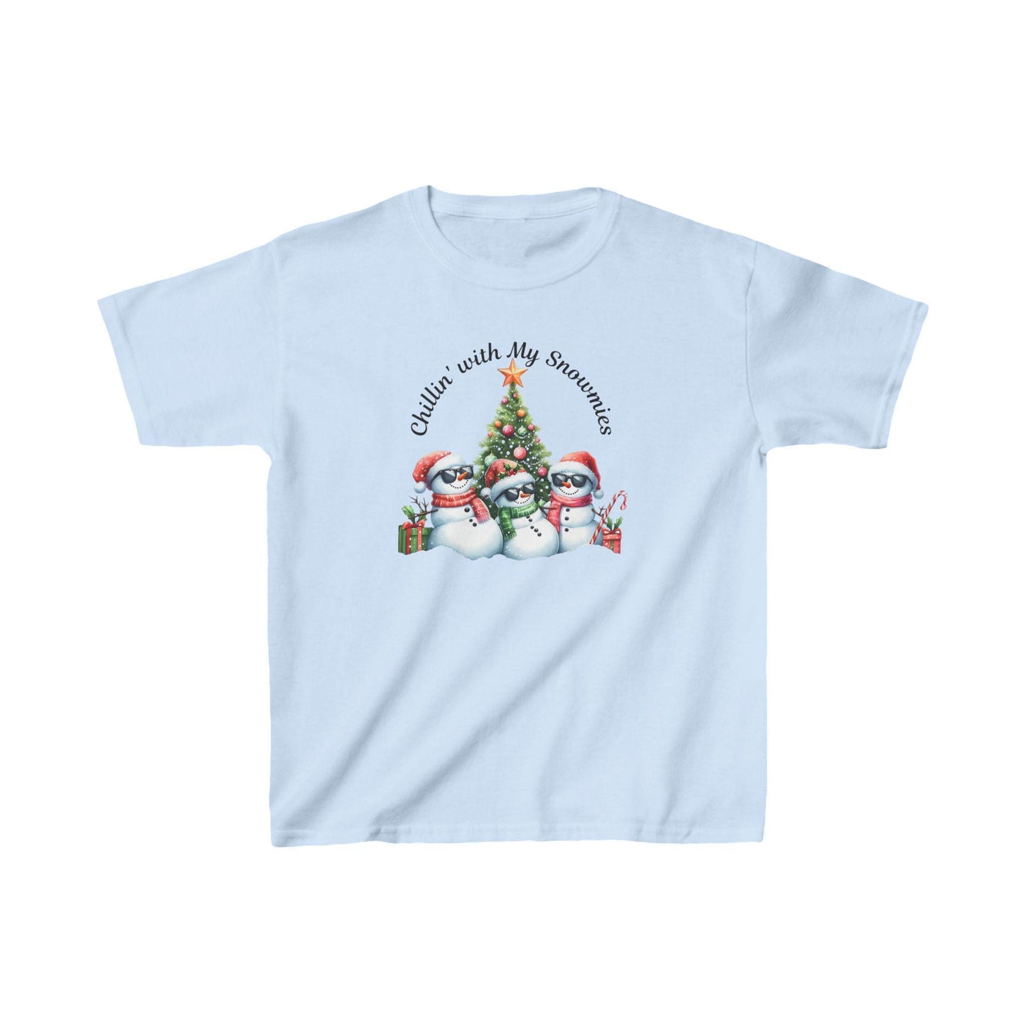 Christmas Kids Tee, Chilling with my Snowmies Shirt, Holiday Youth T-Shirt, Snowman Children's Top, Festive Toddler Clothing, Winter Kid's