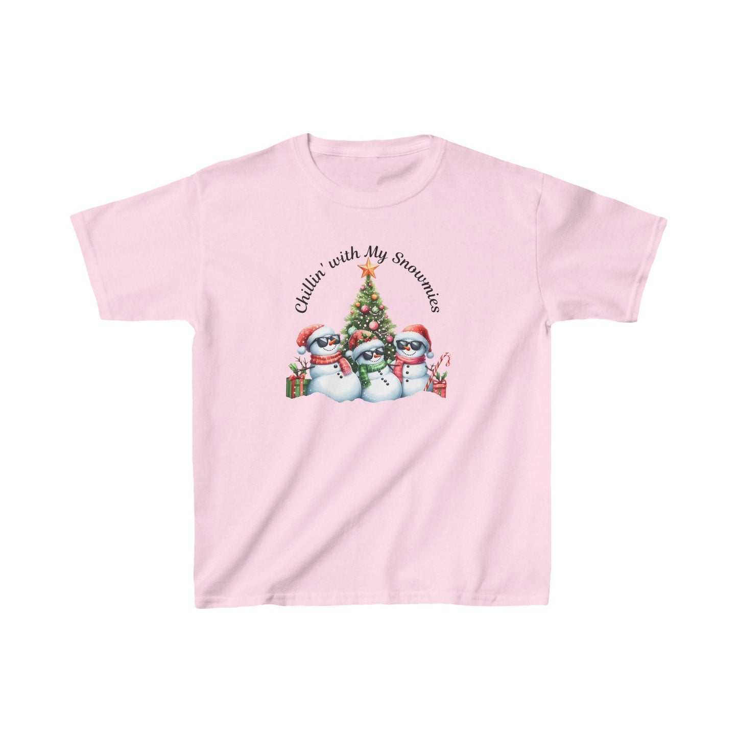 Christmas Kids Tee, Chilling with my Snowmies Shirt, Holiday Youth T-Shirt, Snowman Children's Top, Festive Toddler Clothing, Winter Kid's